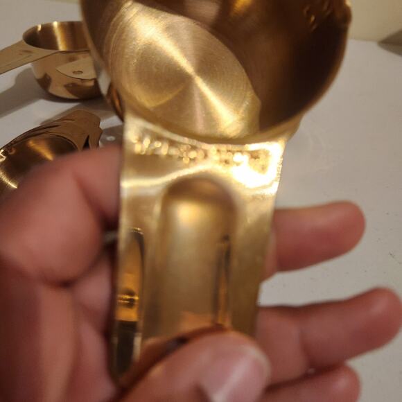 Measuring Cups Gold Tone Set Of 8 For Baking Cooking Kitchenware - Picture 9 of 13